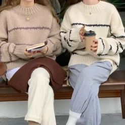 Striped Sweaters|Sweaters*Boogzel Clothing Minimalist Aesthetic Striped Sweater