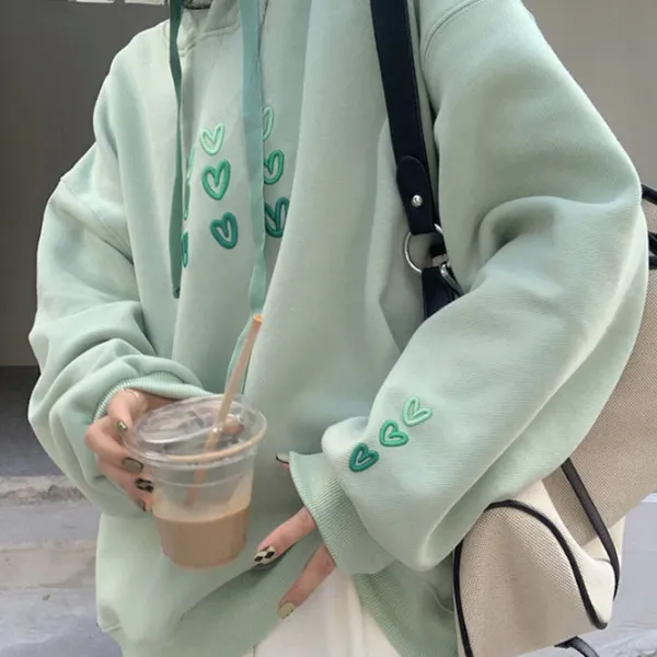 Hoodies*Boogzel Clothing Mint Aesthetic Heart Hoodie MintGreen