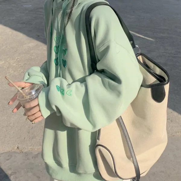 Hoodies*Boogzel Clothing Mint Aesthetic Heart Hoodie MintGreen