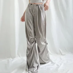 Pants & Trousers*Boogzel Clothing Miracle Satin Wide Pants Grey