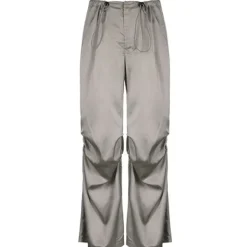 Pants & Trousers*Boogzel Clothing Miracle Satin Wide Pants Grey