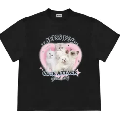 Aesthetic T-Shirts & Graphic Tees*Boogzel Clothing Miss You Cat Attack T-Shirt