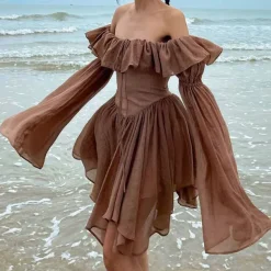 Dresses & Rompers*Boogzel Clothing Mocha Mini Dress Brown