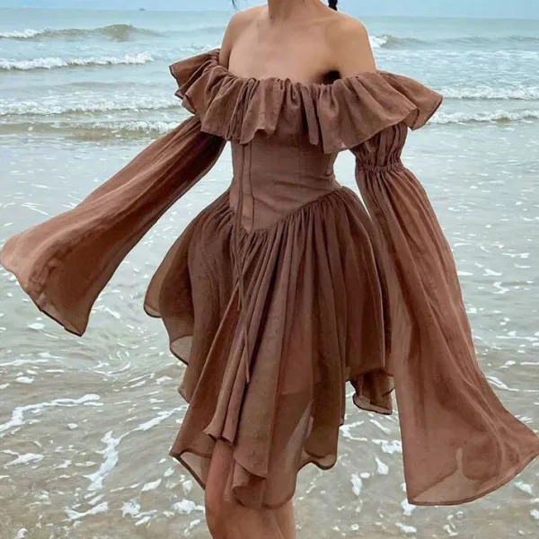 Dresses & Rompers*Boogzel Clothing Mocha Mini Dress Brown