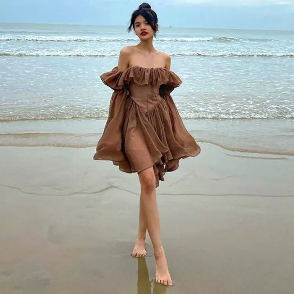 Dresses & Rompers*Boogzel Clothing Mocha Mini Dress Brown