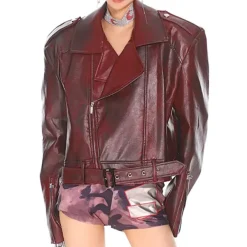 Coats & Jackets*Boogzel Clothing Model Behavior 90s Style Moto Jacket Red