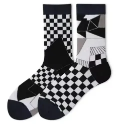 Socks*Boogzel Clothing Monochrome Geometric Pattern Socks