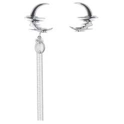 Earrings*Boogzel Clothing Moon Asymmetric Earrings Silver