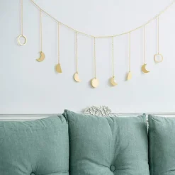 Aesthetic Room Decor*Boogzel Clothing Moon Phase Wall Hanging Gold