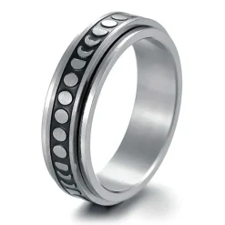 Anxiety Rings*Boogzel Clothing Moon Phases Fidget Ring Black
