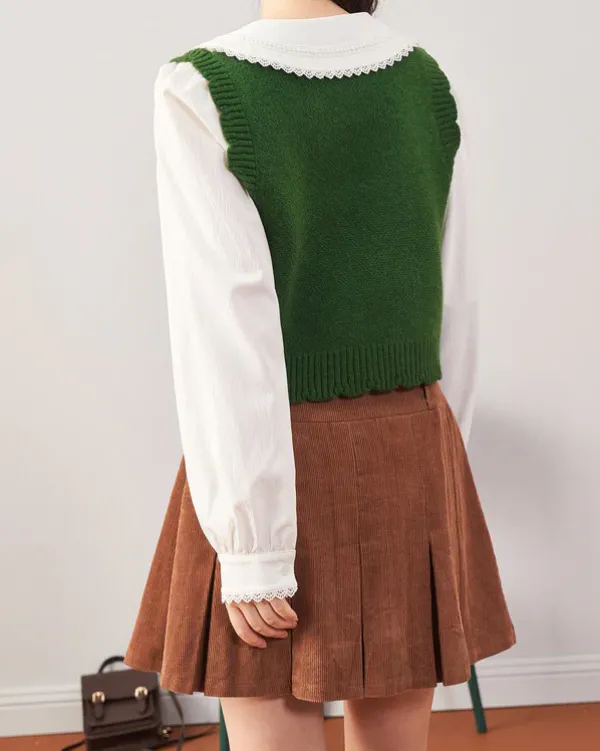 Knit Vests*Boogzel Clothing Mushroom Aesthetic Knit Vest Green