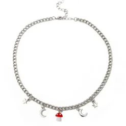 Necklaces & Chokers*Boogzel Clothing Mushroom Chain Necklace Silver