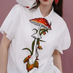 Other*Boogzel Clothing Mushroom Embroidery Necktie