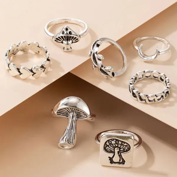 Rings*Boogzel Clothing Mushrooms Ring Set