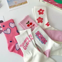 Socks*Boogzel Clothing Naturally Sweet Pink Aesthetic Socks