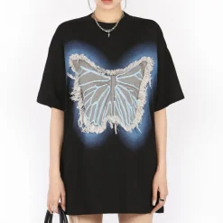 Aesthetic T-Shirts & Graphic Tees*Boogzel Clothing Neon Butterfly Oversized T-Shirt