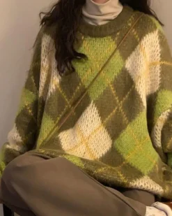 Argyle Sweaters & Vests|Sweaters*Boogzel Clothing New Student Argyle Sweater Green