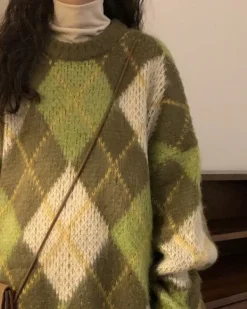 Argyle Sweaters & Vests|Sweaters*Boogzel Clothing New Student Argyle Sweater Green