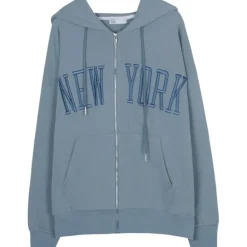 Hoodies*Boogzel Clothing New York Embroidery Hoodie Blue