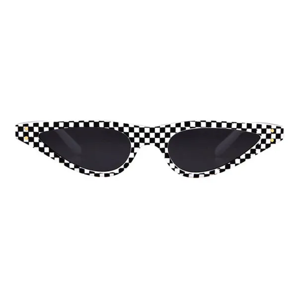 Sunglasses*Boogzel Clothing Nico Checkered Sunglasses White/Black