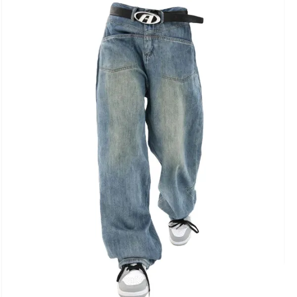 Jeans*Boogzel Clothing Nonconformist Wide Jeans Blue