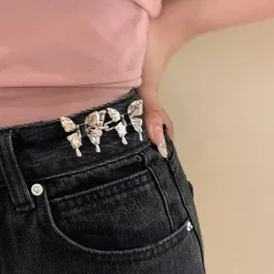 Other*Boogzel Clothing No-Sew Jean Buttons Silver