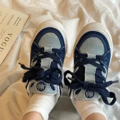 Classics|Aesthetic Sneakers*Boogzel Clothing Nostalgic Games Denim Sneakers Blue