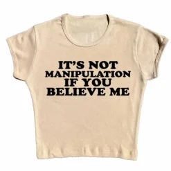 Y2K Tops|Aesthetic T-Shirts & Graphic Tees*Boogzel Clothing Not Manipuation Baby Tee
