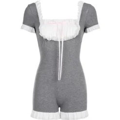 Dresses & Rompers*Boogzel Clothing Not Your Babydoll Coquette Romper Grey