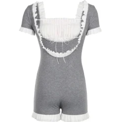 Dresses & Rompers*Boogzel Clothing Not Your Babydoll Coquette Romper Grey