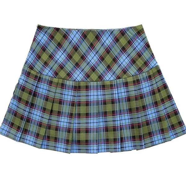 Skirts*Boogzel Clothing Not Your Babydoll Pleated Skirt Green/blue