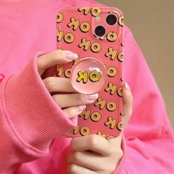 Iphone Cases*Boogzel Clothing OK PopSocket iPhone Case Pink/yellow