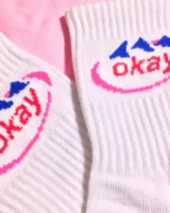 Socks*Boogzel Clothing Okay Socks White