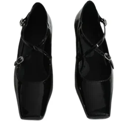 Classics|Sandals / Mary Janes*Boogzel Clothing Old Money Cross Strap Mary Janes Black