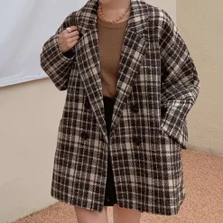Coats & Jackets*Boogzel Clothing Old Money Plaid Jacket Brown