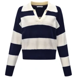Striped Sweaters|Sweaters*Boogzel Clothing Old Money Striped Pullover Blue/white