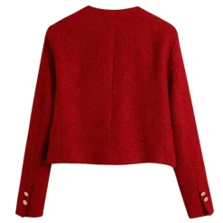 Coats & Jackets*Boogzel Clothing Old Money Style Tweed Jacket Red