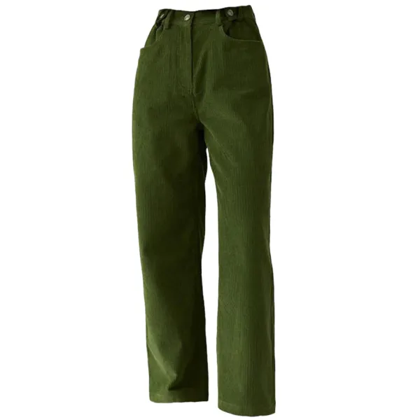 Pants & Trousers*Boogzel Clothing Olive Wide-Leg Cord Trousers Green