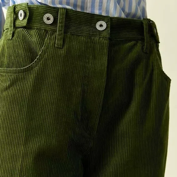 Pants & Trousers*Boogzel Clothing Olive Wide-Leg Cord Trousers Green