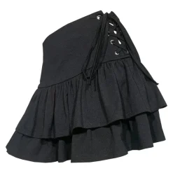 Skirts*Boogzel Clothing One And Only Lace Up Skirt Black