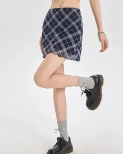 Skirts*Boogzel Clothing Outta Town Plaid Mini Skirt Blue