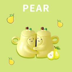 Aesthetic Kitchen|Aesthetic Room Decor*Boogzel Clothing Pair of Pear-Shaped Couple Mugs Yellow