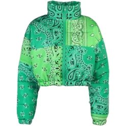 Coats & Jackets*Boogzel Clothing Paisley Patchwork Puffer Jacket