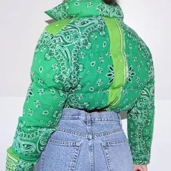 Coats & Jackets*Boogzel Clothing Paisley Patchwork Puffer Jacket