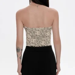 Y2K Tops|Crop Tops*Boogzel Clothing Paisley Print Tube Top Beige