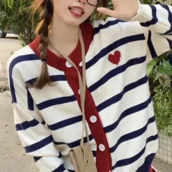 Striped Sweaters|Knit Cardigans*Boogzel Clothing Paris Striped Cardigan