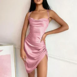 Dresses & Rompers*Boogzel Clothing Parisian Lace Up Satin Dress