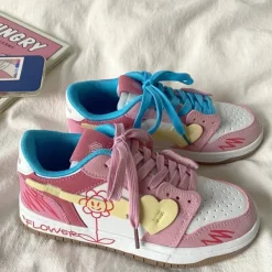 Classics|Aesthetic Sneakers*Boogzel Clothing Pastel Aesthetic Flower Sneakers Pink/blue