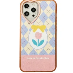 Iphone Cases*Boogzel Clothing Pastel Argyle Tulip iPhone Case Pink/blue