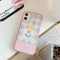 Iphone Cases*Boogzel Clothing Pastel Argyle Tulip iPhone Case Pink/blue